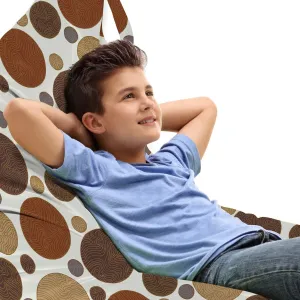 Ambesonne Dots Lounger Chair Bag, Doodle Circle Shapes in Different Sizes Designed with Topography-Like Lines Print, High Capacity Storage with Handle Container, Lounger Size, Multicolor