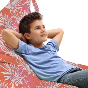 Ambesonne Floral Lounger Chair Bag, Hand Drawn Interpretation of Chrysanthemum Flowers, High Capacity Storage with Handle Container, Lounger Size, Burnt Sienna Pink