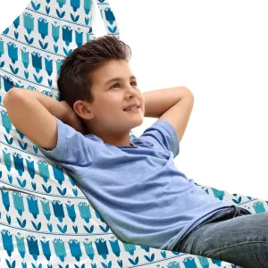 Ambesonne Floral Lounger Chair Bag, Holland Tulips Aligned Horizontally Folk Pattern Continuous Illustration, High Capacity Storage with Handle Container, Lounger Size, Sea Blue Multicolor