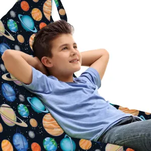 Ambesonne Galaxy Lounger Chair Bag, Galaxy Space Art Solar System Planets Mars Mercury Uranus Jupiter Venus Print, High Capacity Storage with Handle Container, Lounger Size, Multicolor