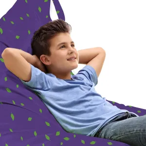 Ambesonne Green and Purple Lounger Chair Bag, Birch Leaves Pattern Repetitive Design Nature Themed Motif, High Capacity Storage with Handle Container, Lounger Size, Quartz and Lime Green