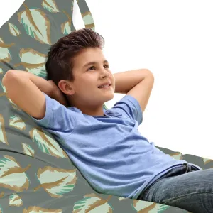 Ambesonne Leaves Lounger Chair Bag, Rhythmic Design of Watercolor Art Style Inspired Simplistic Fall Scene Leafy Motifs, High Capacity Storage with Handle Container, Lounger Size, Sage Green