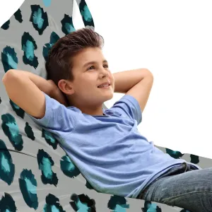 Ambesonne Leopard Lounger Chair Bag, Interpretation of Stain Like Motifs, High Capacity Storage with Handle Container, Lounger Size, Dimgray Teal