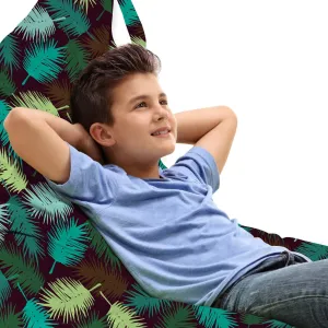 Ambesonne Tropical Lounger Chair Bag, Exotic Torbay Palm Tree Leaves Silhouette Vibrant Greenery Tonal Negative Effect, High Capacity Storage with Handle Container, Lounger Size, Multicolor