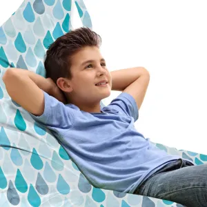 Ambesonne Watercolor Lounger Chair Bag, Droplets Pattern in Monochrome Tears Flowing, High Capacity Storage with Handle Container, Lounger Size, Blue Grey Sky Blue