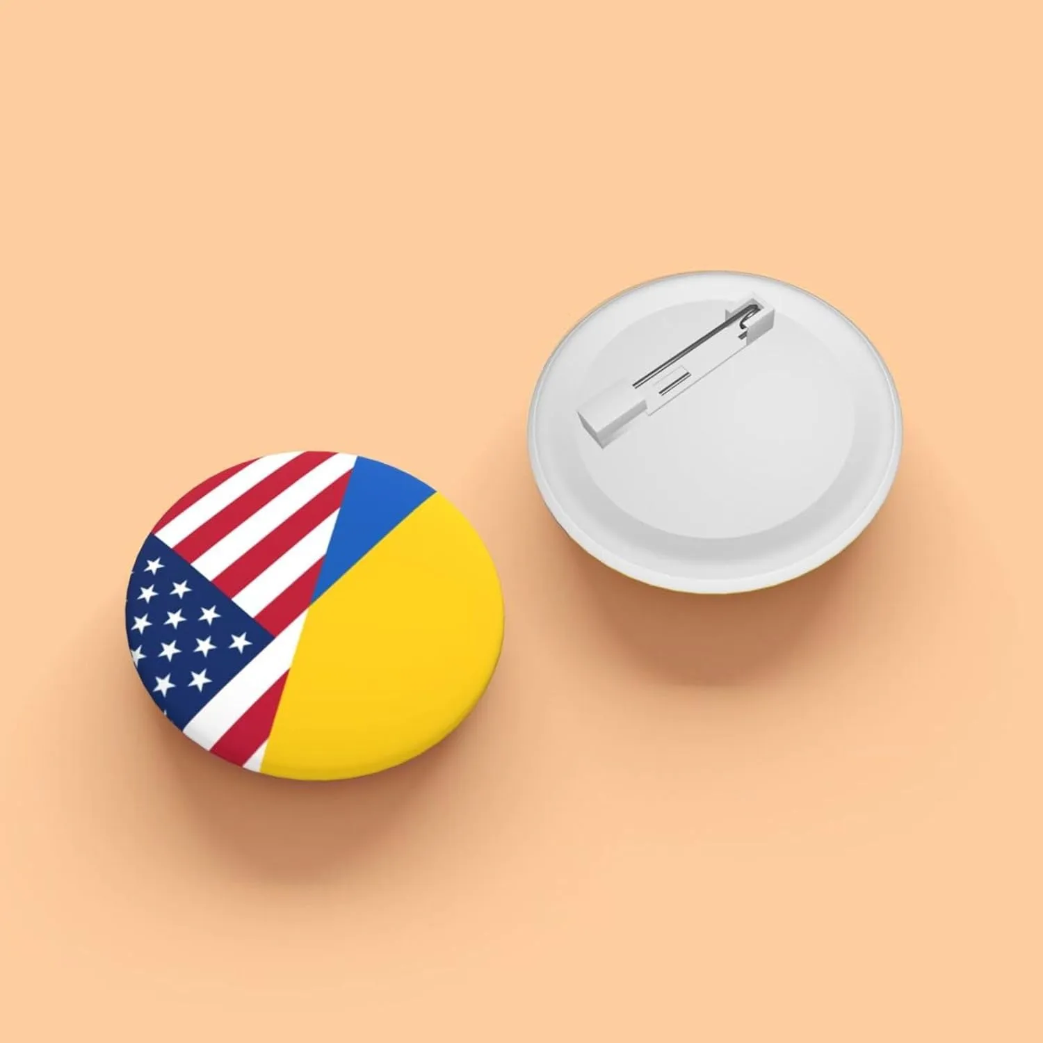 American & Ukraine Flag Express Your Unique Style with Our Fashionable Round Badges