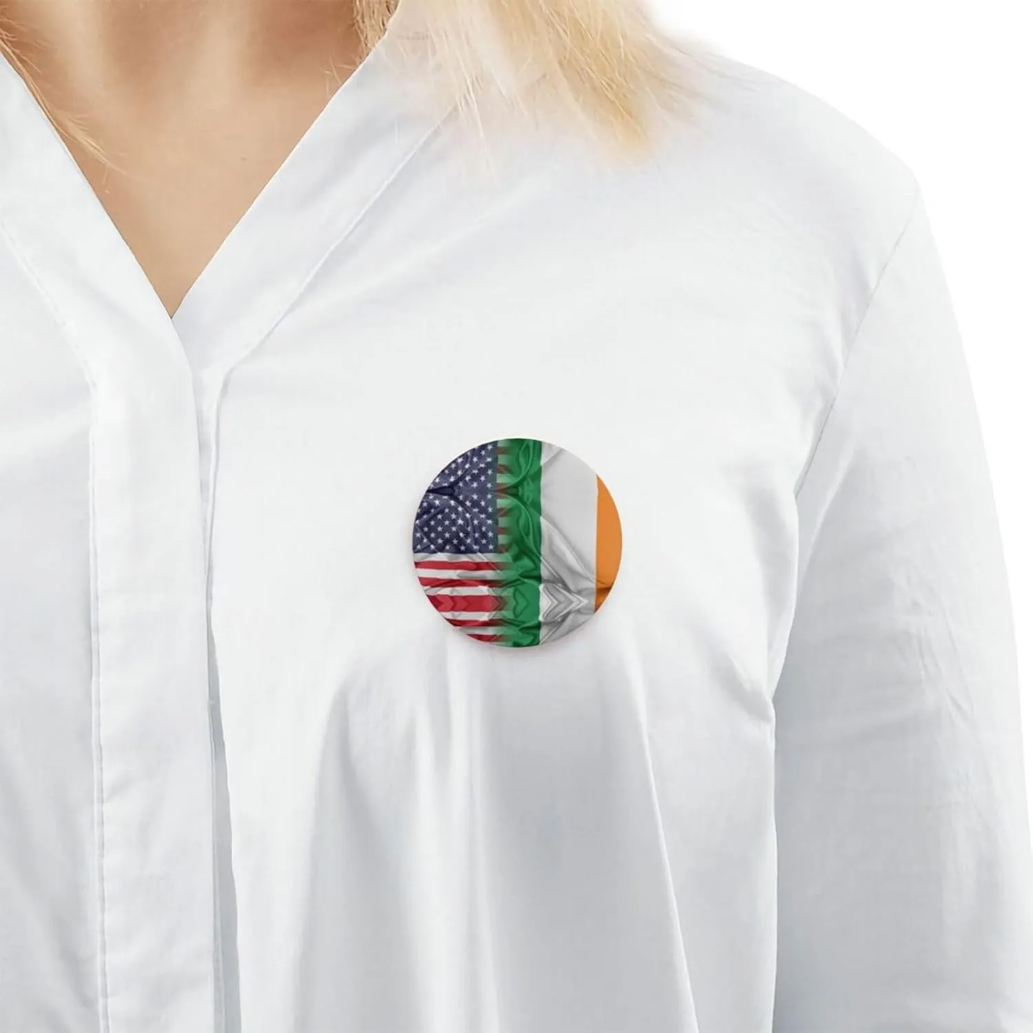 American and Irish Flag Express Your Unique Style with Our Fashionable Round Badges