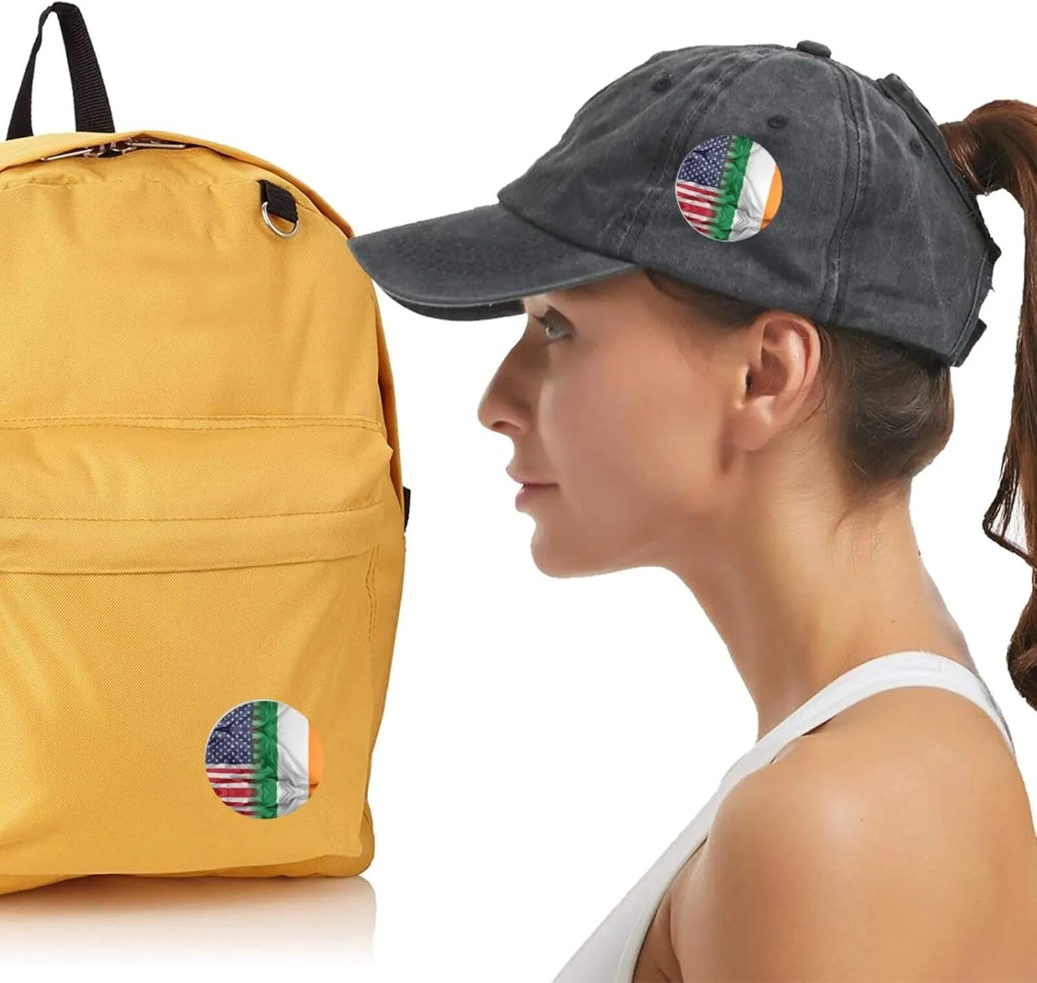 American and Irish Flag Express Your Unique Style with Our Fashionable Round Badges