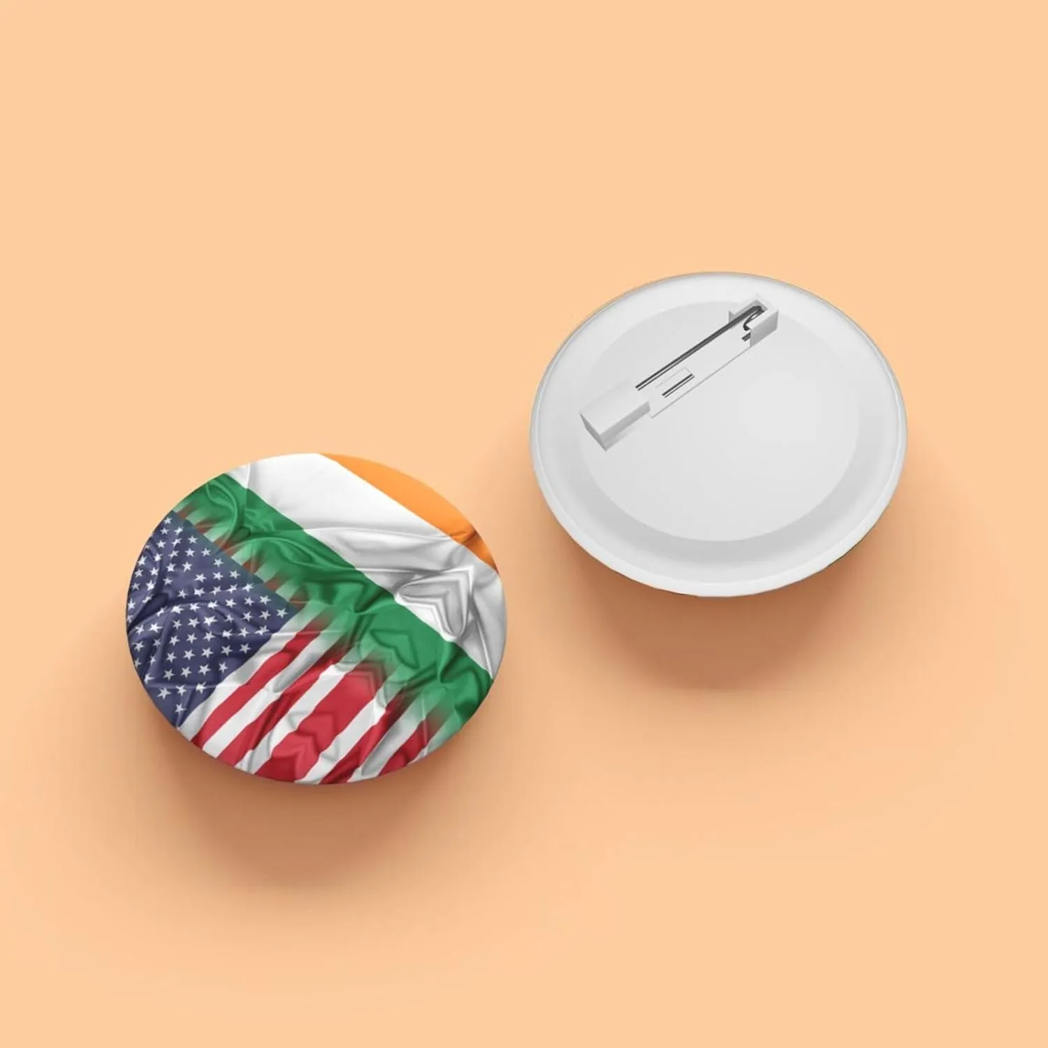 American and Irish Flag Express Your Unique Style with Our Fashionable Round Badges