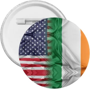 American and Irish Flag Express Your Unique Style with Our Fashionable Round Badges