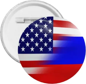 American and Russian Flag Express Your Unique Style with Our Fashionable Round Badges