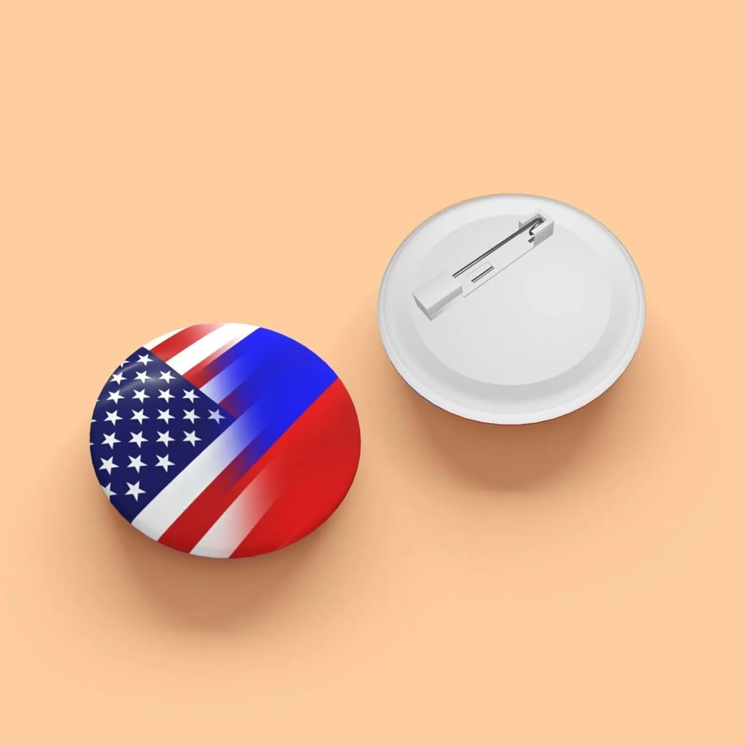 American and Russian Flag Express Your Unique Style with Our Fashionable Round Badges
