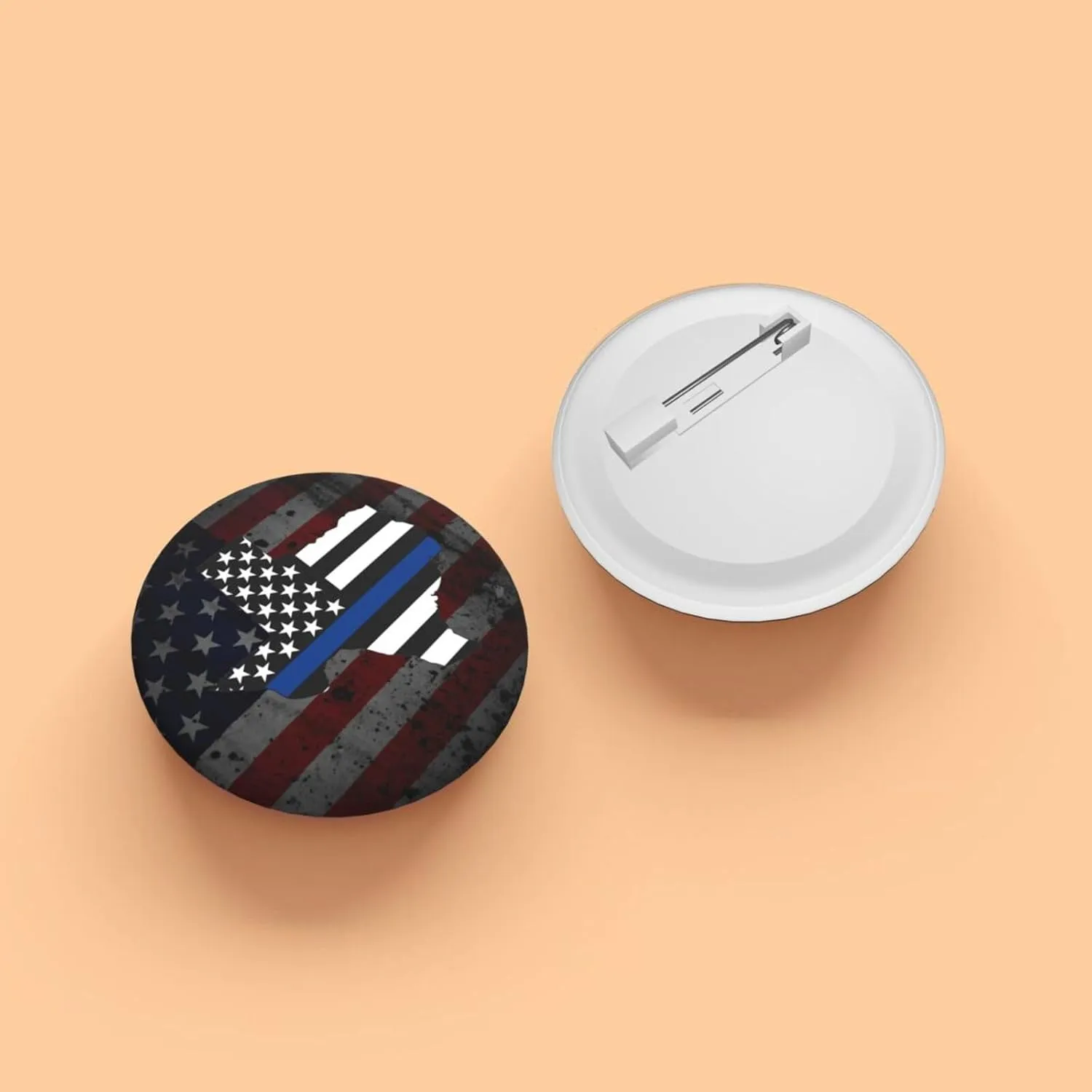 American Flag with Texas Police Blue Line Express Your Unique Style with Our Fashionable Round Badges