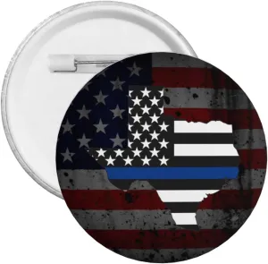 American Flag with Texas Police Blue Line Express Your Unique Style with Our Fashionable Round Badges