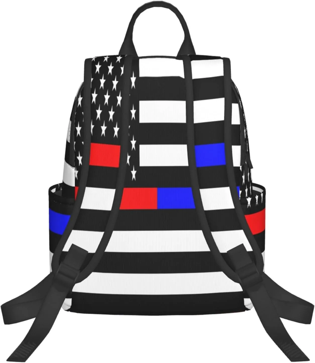 American Flags Thin Blue Red Line Casual Backpacks Laptop Backpack Outdoor Travel Rucksack Sport Carry-On Daypack Lightweight Bag with Multi-Pockets