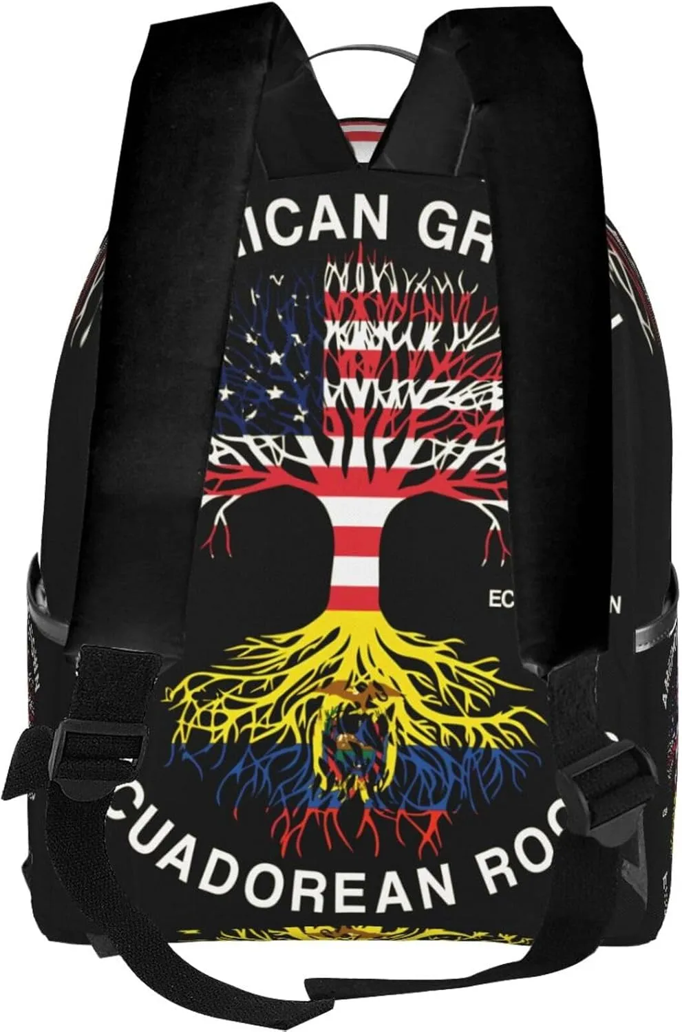 American Grown Ecuadorian Roots Ecuador Flag Casual Backpacks Laptop Backpack Carry-on Daypack Sports Travel Rucksack Lightweight Working Bag for Outdoor Hiking Cycling Walking