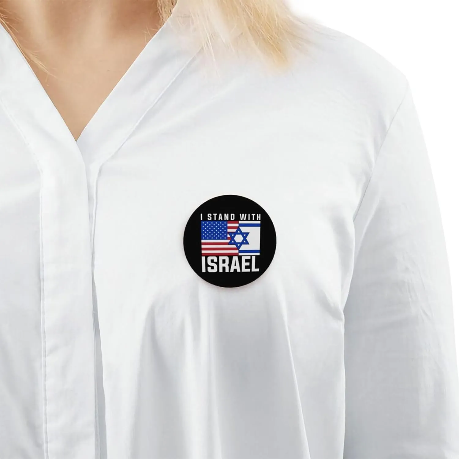 American I Stand with Israel USA Flag Express Your Unique Style with Our Fashionable Round Badges