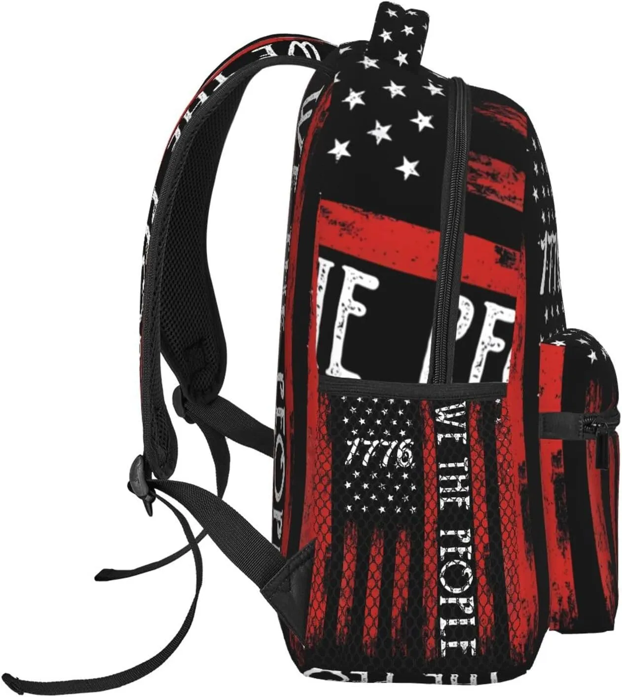 American Independence Day American Flag 1776 We The People Casual Backpacks Sport Backpack Travel Rucksack Canvas Daypack Workout Bags with Pockets for Gym Working Hiking