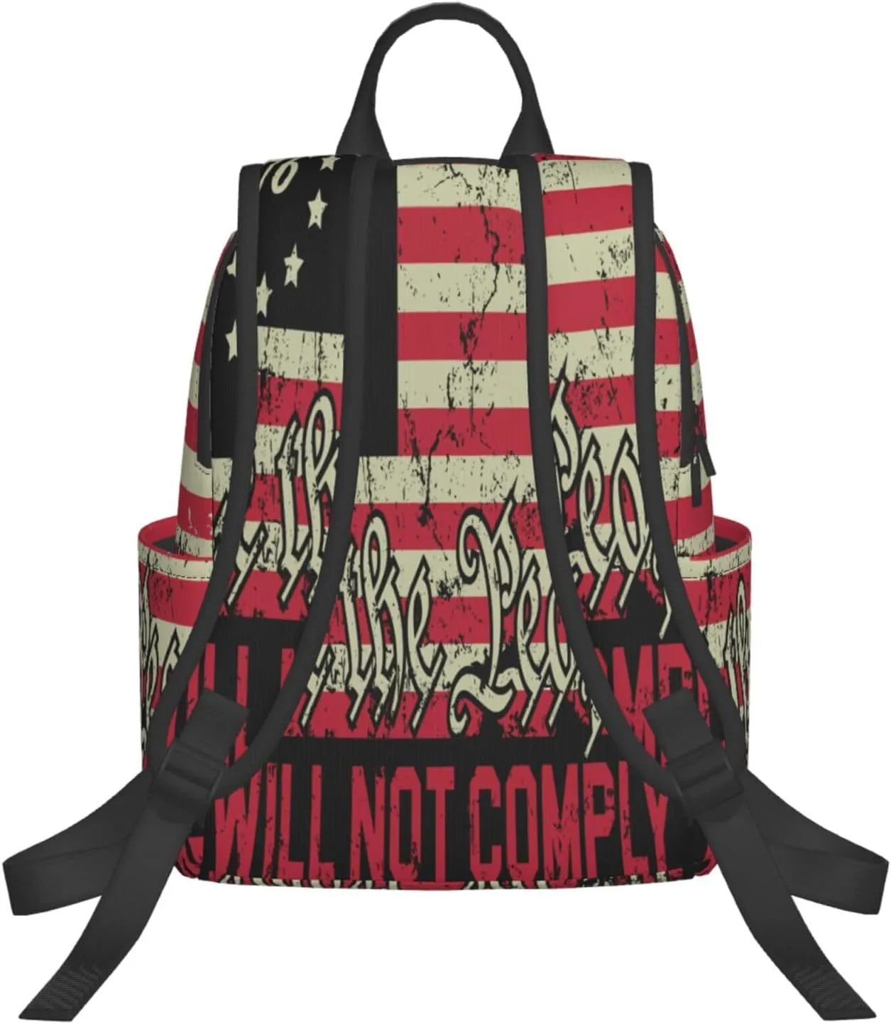 American Independence Day American Flag 1776 We The People I Will Not Comply Casual Backpacks Laptop Backpack Outdoor Travel Rucksack Sport Carry-On Daypack Lightweight Bag with Multi-Pockets