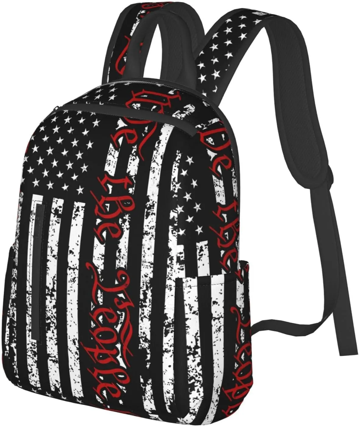 American Independence Day American Flag We the People 1776 Casual Backpacks Laptop Backpack Outdoor Travel Rucksack Sport Carry-On Daypack Lightweight Bag with Multi-Pockets