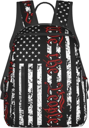 American Independence Day American Flag We the People 1776 Casual Backpacks Laptop Backpack Outdoor Travel Rucksack Sport Carry-On Daypack Lightweight Bag with Multi-Pockets