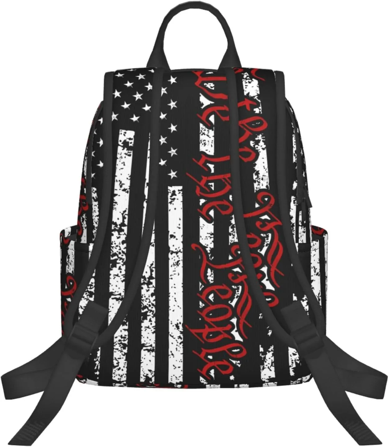 American Independence Day American Flag We the People 1776 Casual Backpacks Laptop Backpack Outdoor Travel Rucksack Sport Carry-On Daypack Lightweight Bag with Multi-Pockets