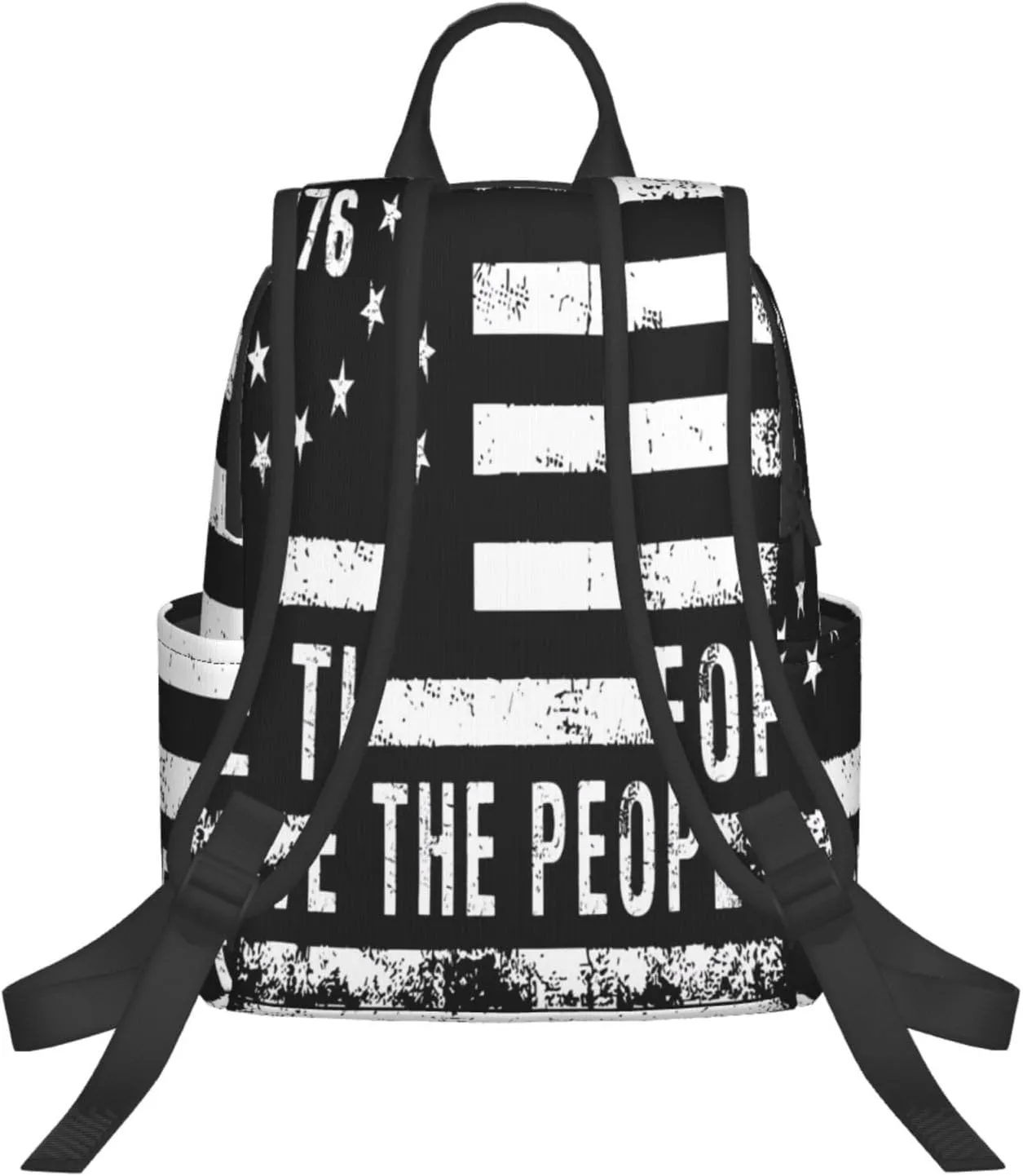 American Independence Day American Flags We The People 1776 Casual Backpacks Laptop Backpack Outdoor Travel Rucksack Sport Carry-On Daypack Lightweight Bag with Multi-Pockets