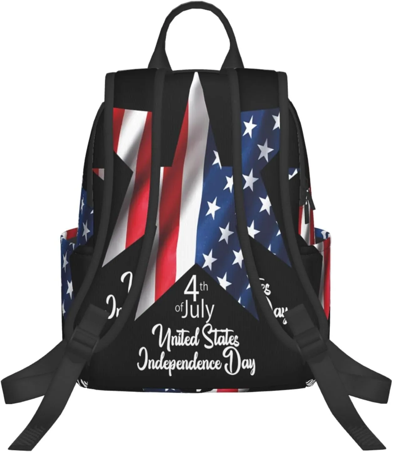 American Independence Day Star American Flag Casual Backpacks Laptop Backpack Outdoor Travel Rucksack Sport Carry-On Daypack Lightweight Bag with Multi-Pockets