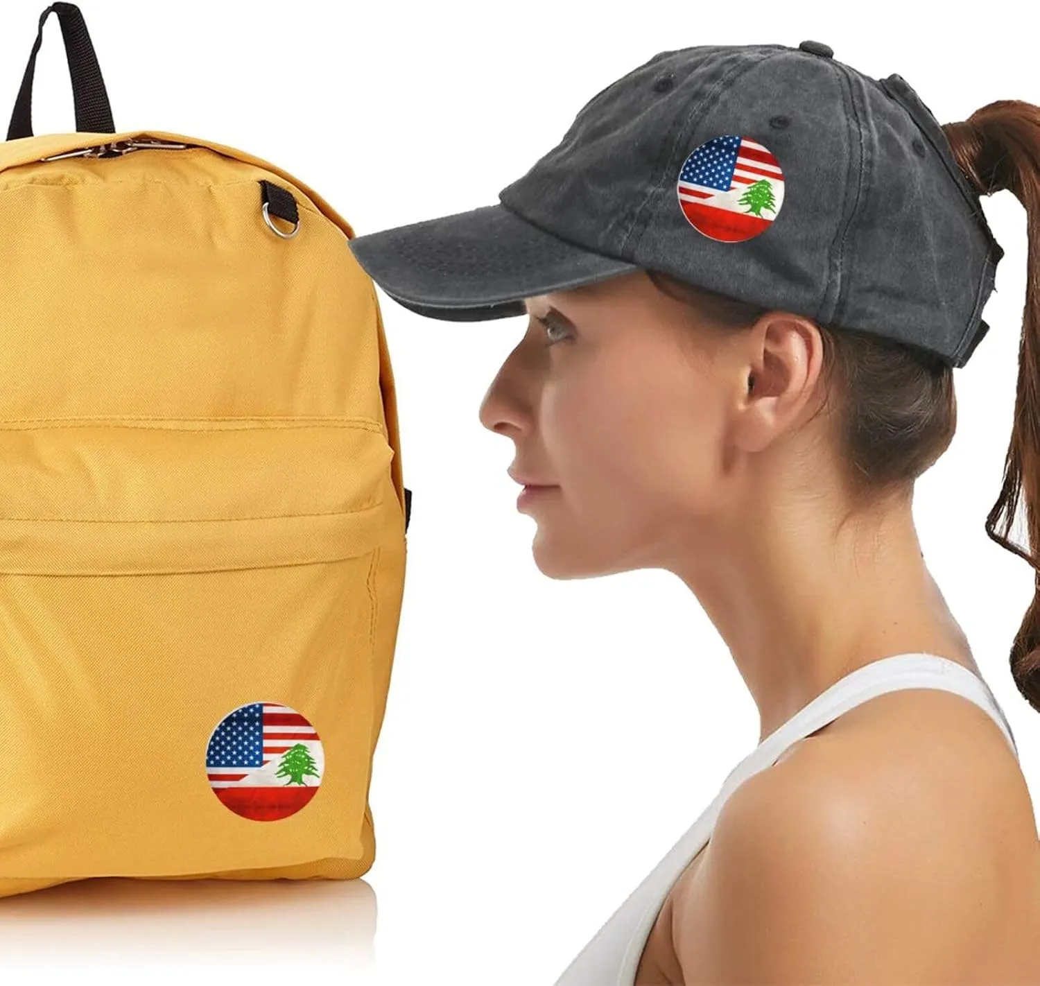 American Lebanese Flag Express Your Unique Style with Our Fashionable Round Badges