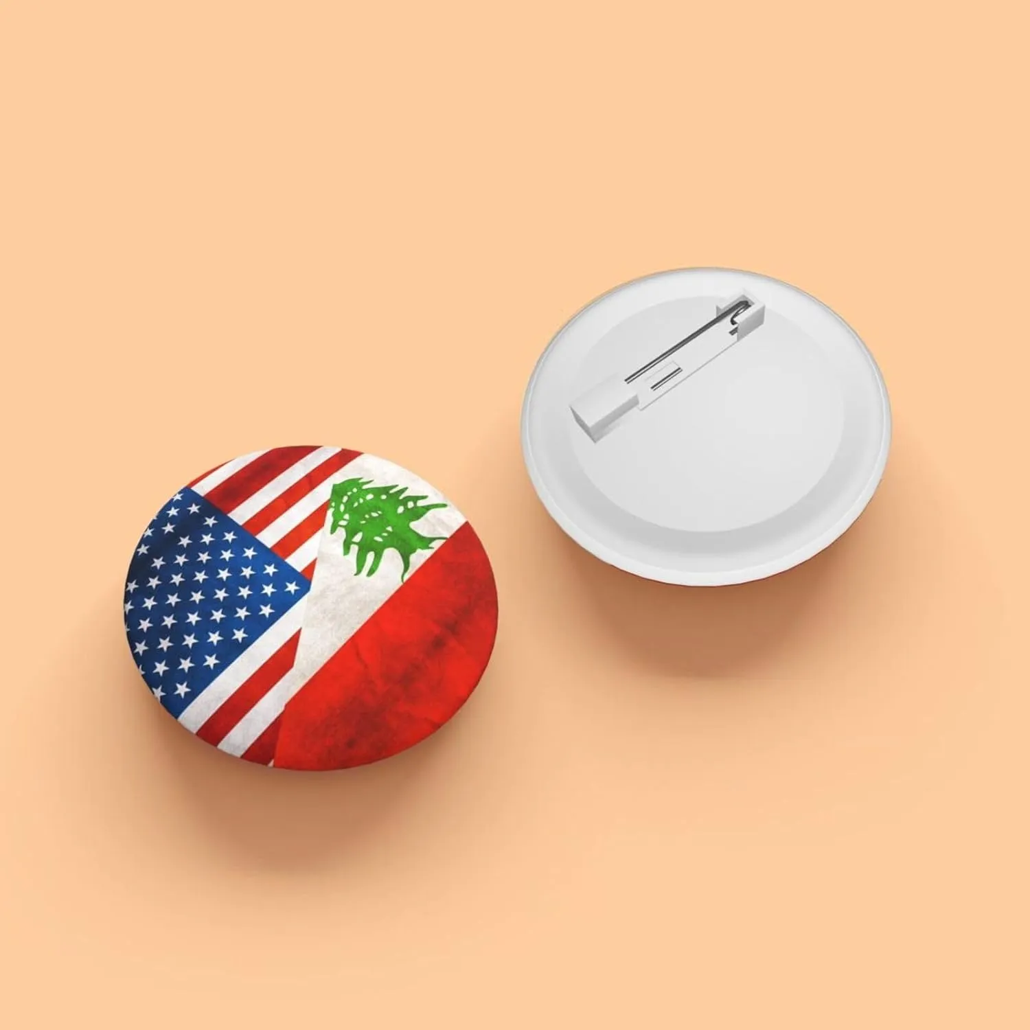 American Lebanese Flag Express Your Unique Style with Our Fashionable Round Badges