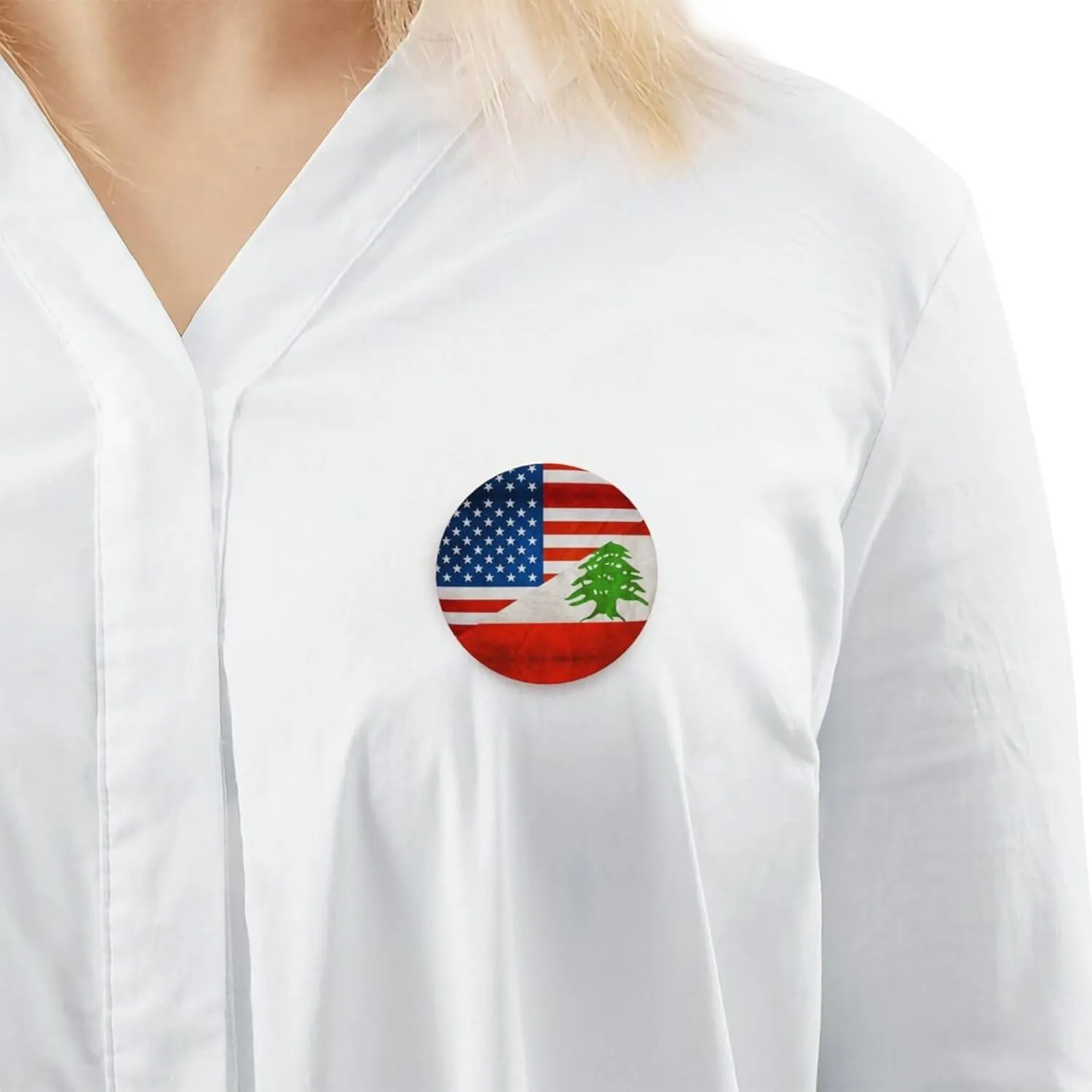 American Lebanese Flag Express Your Unique Style with Our Fashionable Round Badges