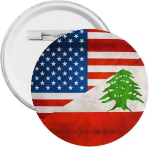 American Lebanese Flag Express Your Unique Style with Our Fashionable Round Badges