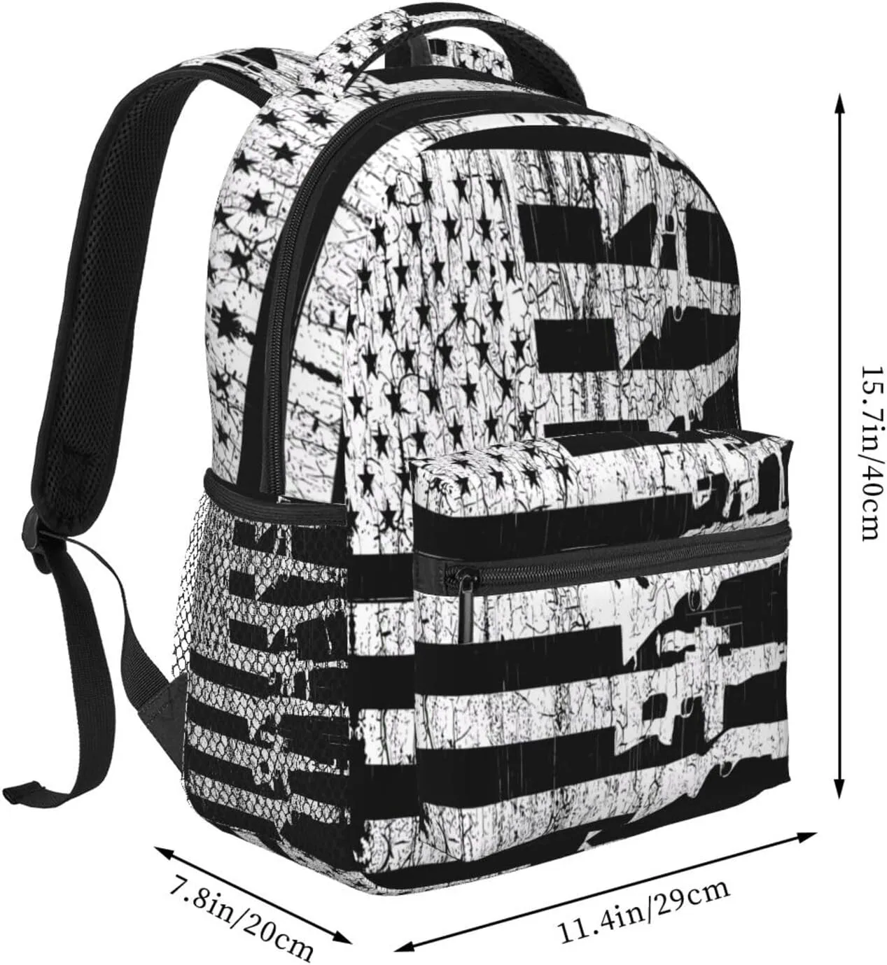 American Patriotic Flag Casual Backpacks Sport Backpack Travel Rucksack Canvas Daypack Workout Bags with Pockets for Gym Working Hiking