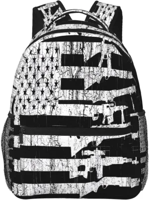 American Patriotic Flag Casual Backpacks Sport Backpack Travel Rucksack Canvas Daypack Workout Bags with Pockets for Gym Working Hiking