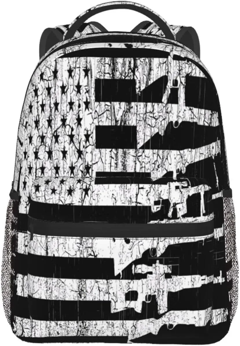 American Patriotic Flag Casual Backpacks Sport Backpack Travel Rucksack Canvas Daypack Workout Bags with Pockets for Gym Working Hiking