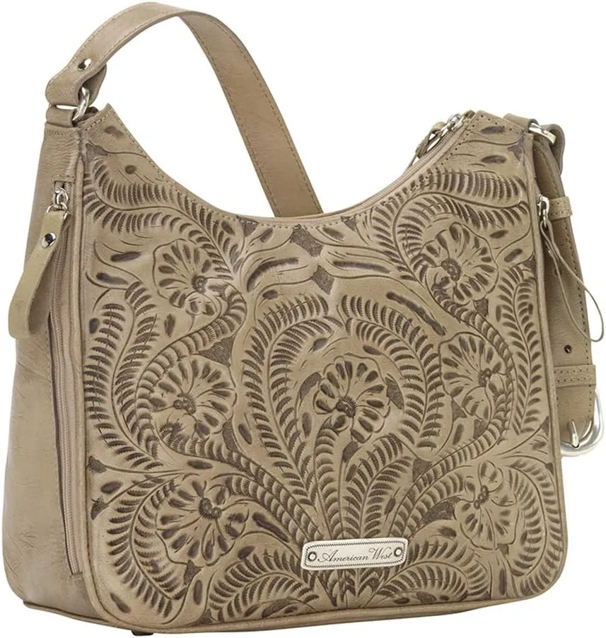 American West Annie's Secret Collection Shoulder bag w/Secret Compartment - 100% Genuine Leather Handbag for Women