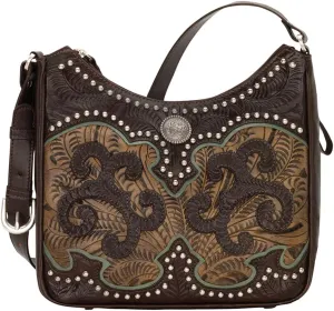 American West Annie's Secret Collection Shoulder bag w/Secret Compartment - 100% Genuine Leather Handbag for Women