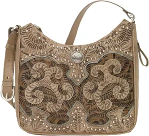 American West Annie's Secret Collection Shoulder bag w/Secret Compartment - 100% Genuine Leather Handbag for Women