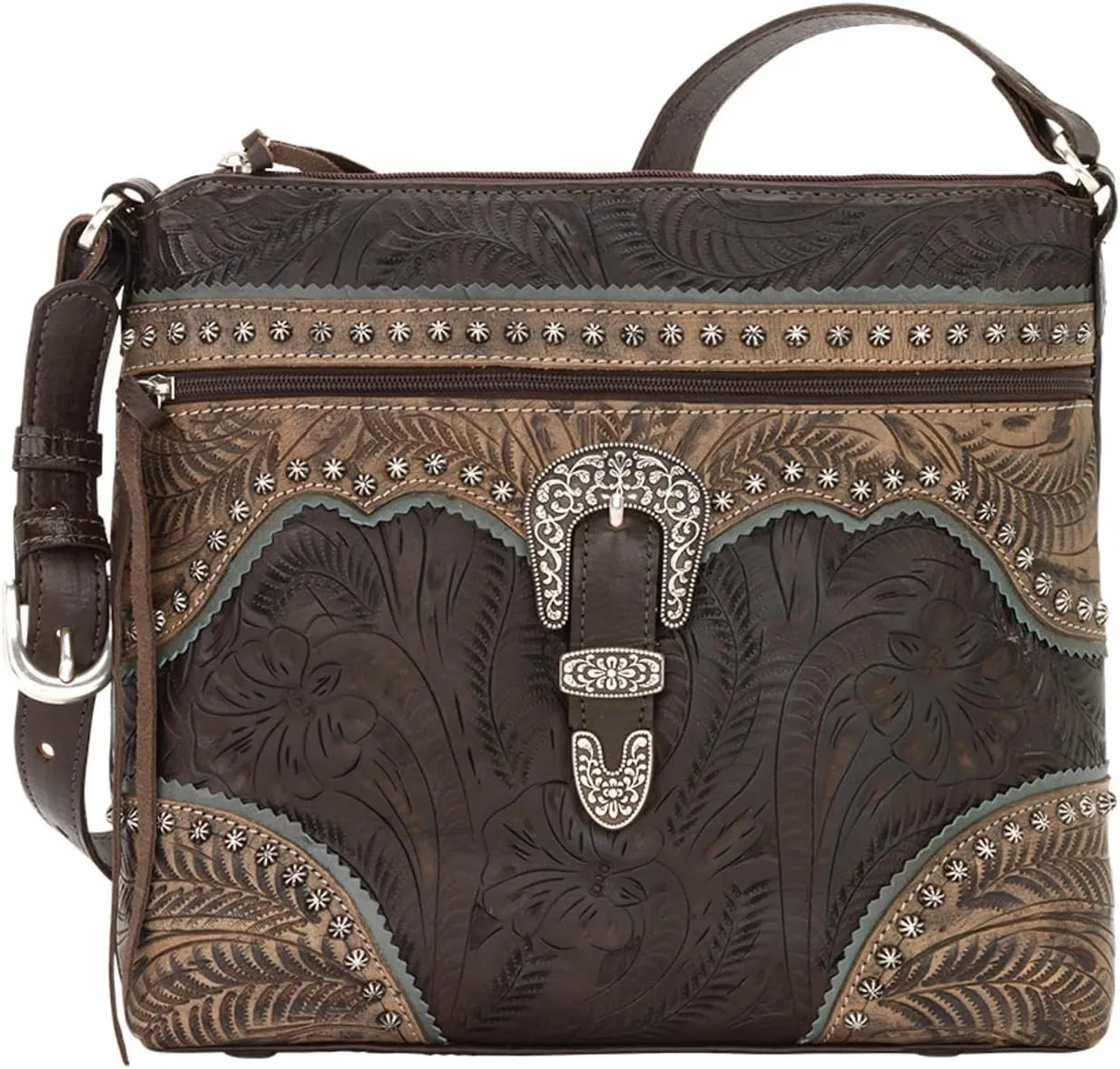 American West Ladies Saddle Ridge Zip Top Shoulder Bag
