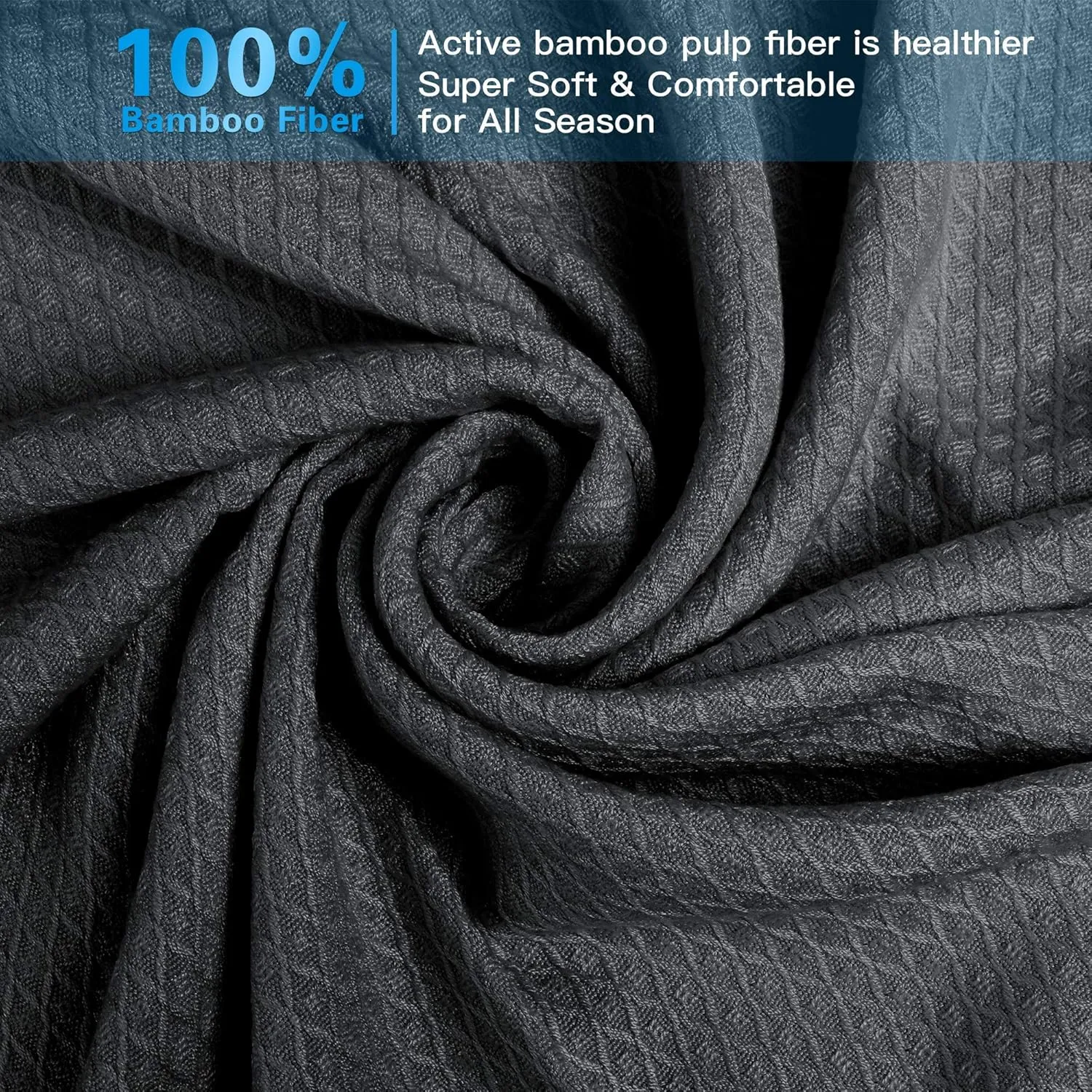 AmyHomie Cooling Blanket, 100% Rayon Derived from Bamboo, Cool Summer Blanket for Hot Sleepers, Soft Comfy Lightweight Blankets for All Seasons(Dark Gray, 79×91in)