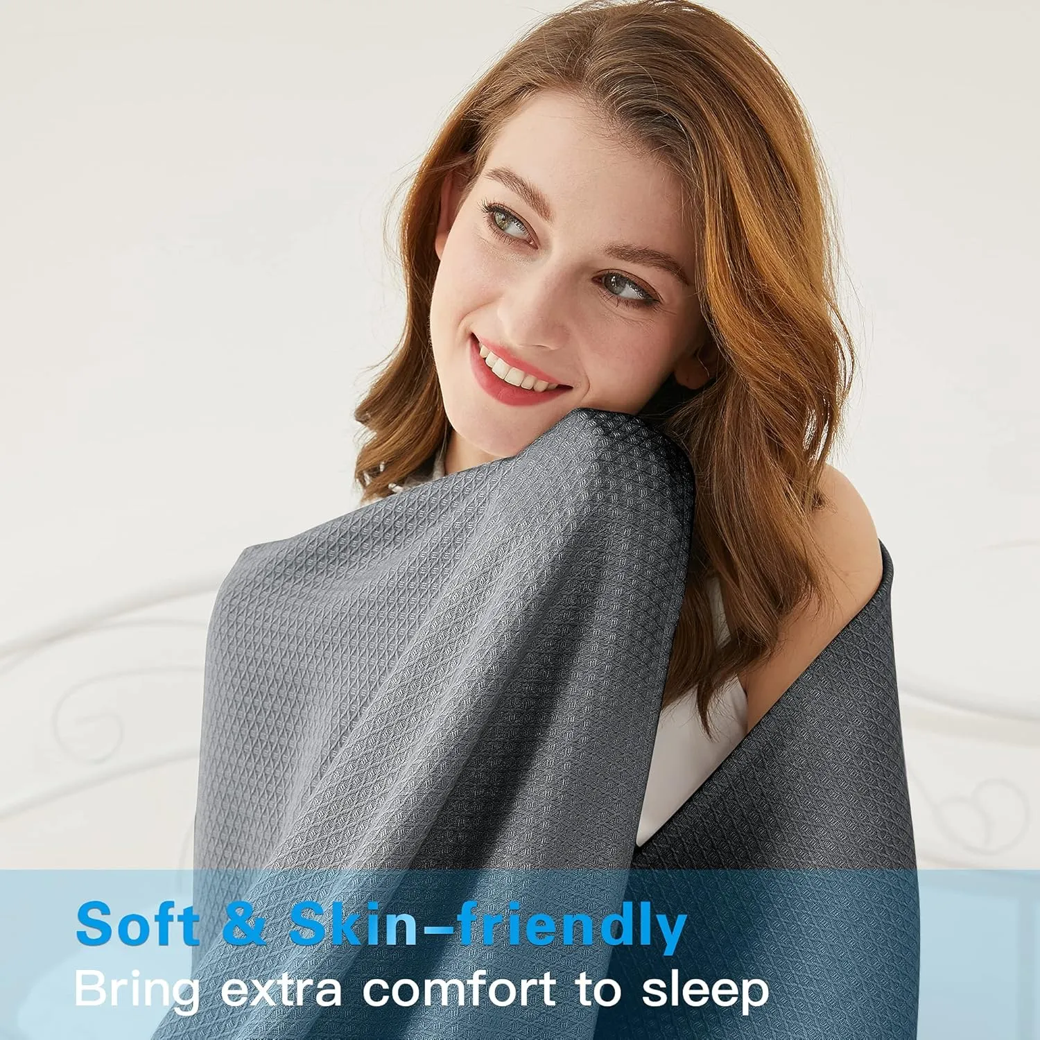AmyHomie Cooling Blanket, 100% Rayon Derived from Bamboo, Cool Summer Blanket for Hot Sleepers, Soft Comfy Lightweight Blankets for All Seasons(Dark Gray, 79×91in)