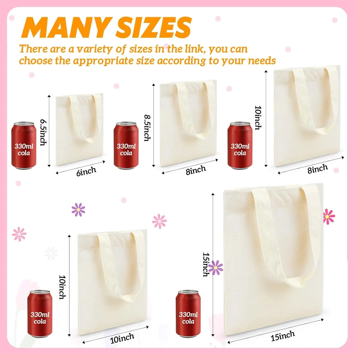 Amylove 24 Pcs Mini Tote Bag Sublimation Blank Canvas Tote Bags Reusable Grocery Luggage DIY Sack Goody for Party Even (8.5 x 8 Inch,Natural Color)