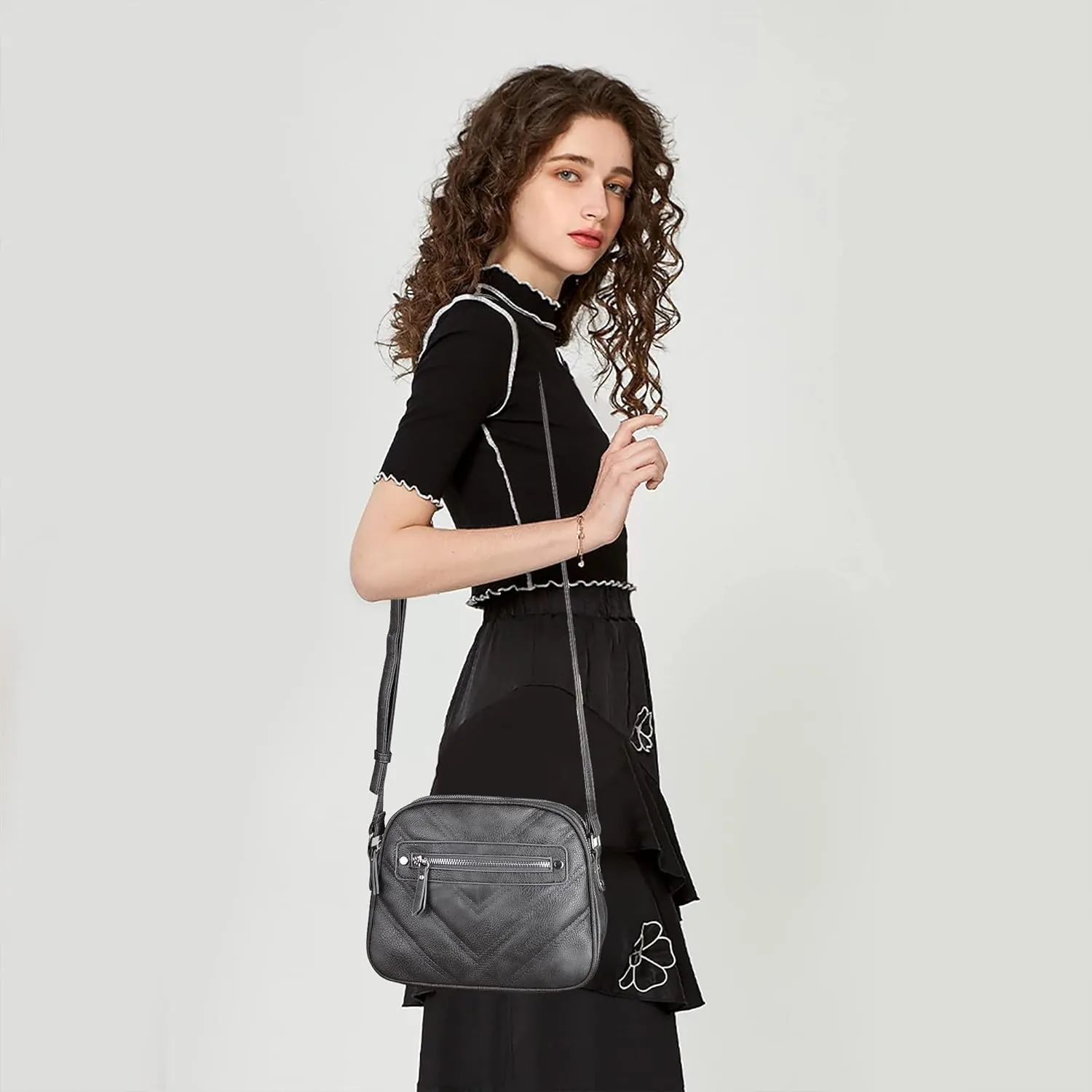 Angel Kiss Designer Crossbody Purses For Women Zipper Pocketbook Bags With Adjustable Straps