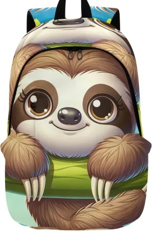 Animal Print Cute Woman Casual Daypack Backpacks Personalized Cartoon Cute Sloth School Bookbag for Teen Girls