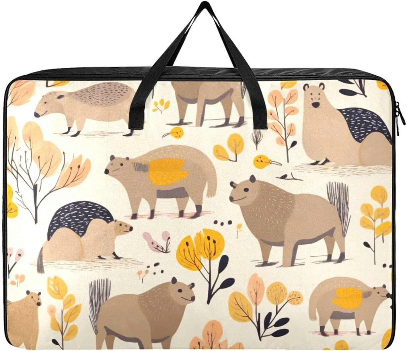 Animals Storage Bag, 27.5x19.7x11 in, Extra Large Storage Duffle Bag with Zippers and Handles Space Saving Packing Totes for Moving Supplies Storage