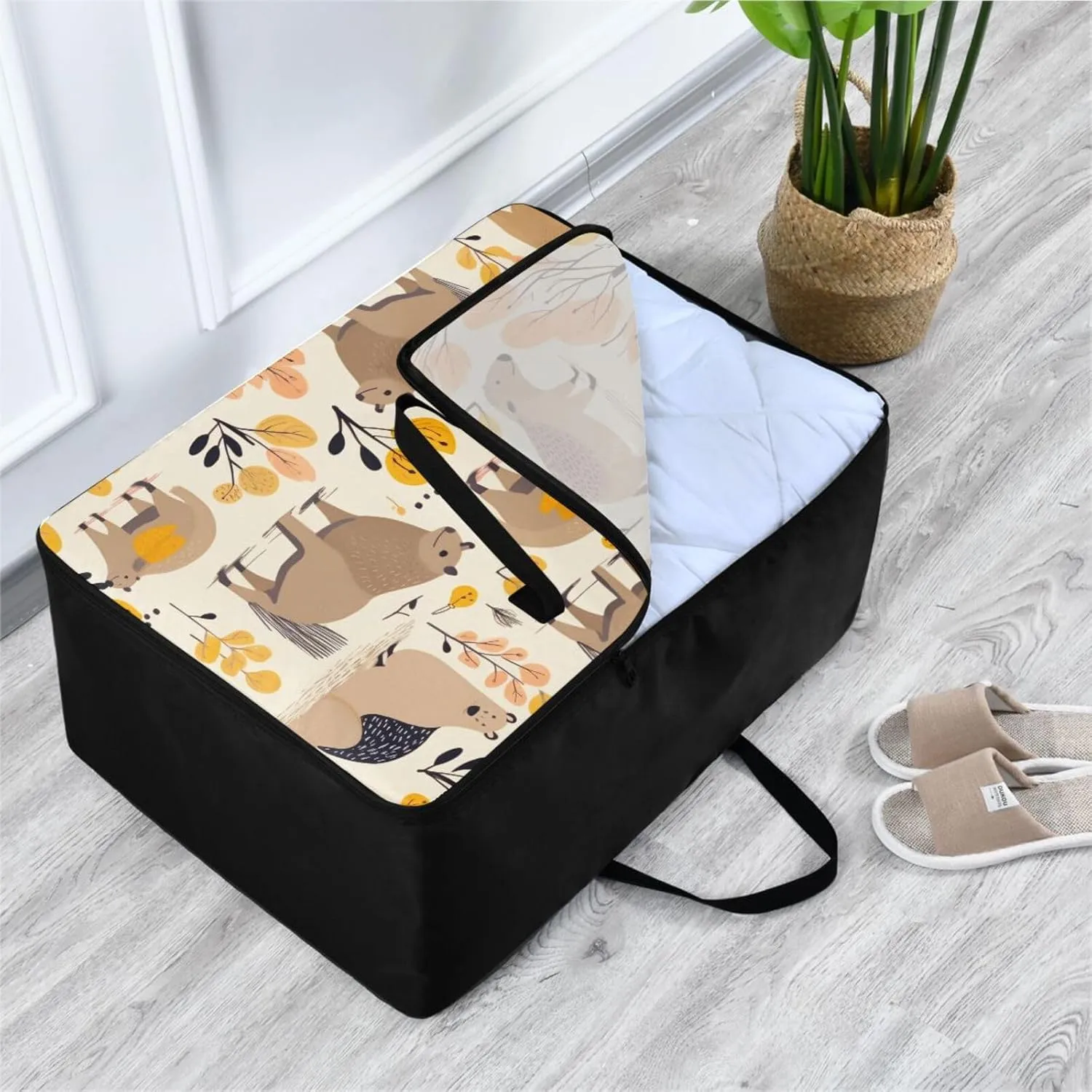 Animals Storage Bag, 27.5x19.7x11 in, Extra Large Storage Duffle Bag with Zippers and Handles Space Saving Packing Totes for Moving Supplies Storage