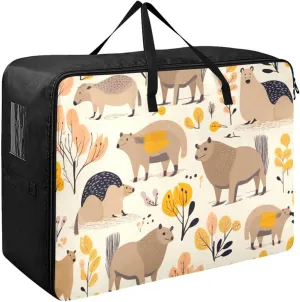 Animals Storage Bag, 27.5x19.7x11 in, Extra Large Storage Duffle Bag with Zippers and Handles Space Saving Packing Totes for Moving Supplies Storage