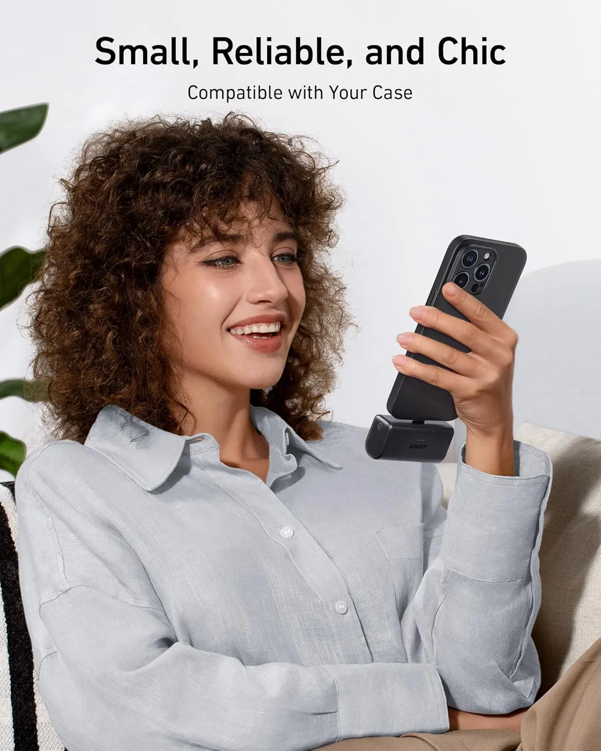 Anker Nano Power Bank with Built-in USB-C Connector, 5,000mAh Portable Charger 22.5W, for iPhone 16/15 Series, Samsung, iPad Pro/Air, and More