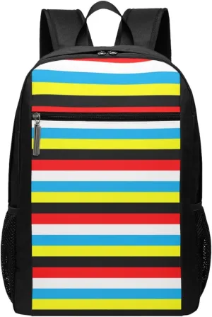Antigua Barbuda Flag Stripes Casual Backpacks Sports Backpack Large Capacity Travel Rucksack Laptop Daypack with Multi-Pockets Adjustable Strap Work Bag for Hiking