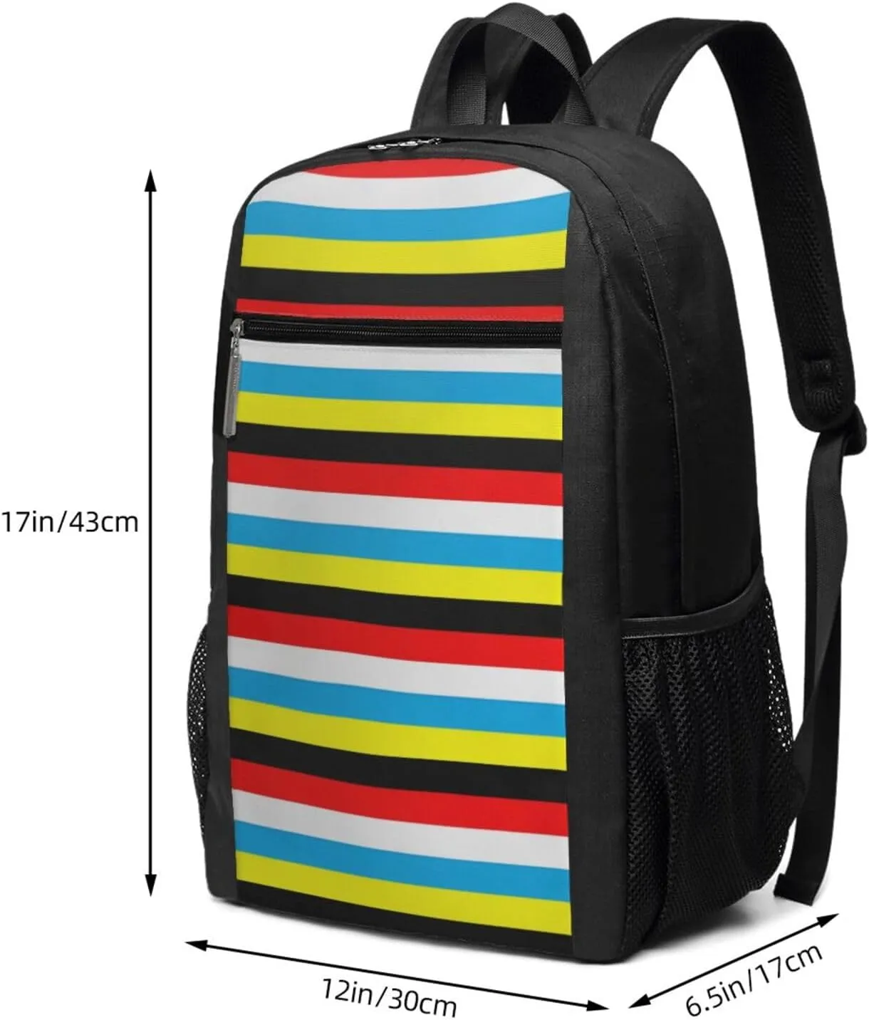 Antigua Barbuda Flag Stripes Casual Backpacks Sports Backpack Large Capacity Travel Rucksack Laptop Daypack with Multi-Pockets Adjustable Strap Work Bag for Hiking